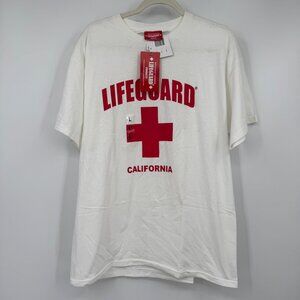 Lifeguard Resue Tee Shirt Mens Large California Offical Red Cross Casual NWT